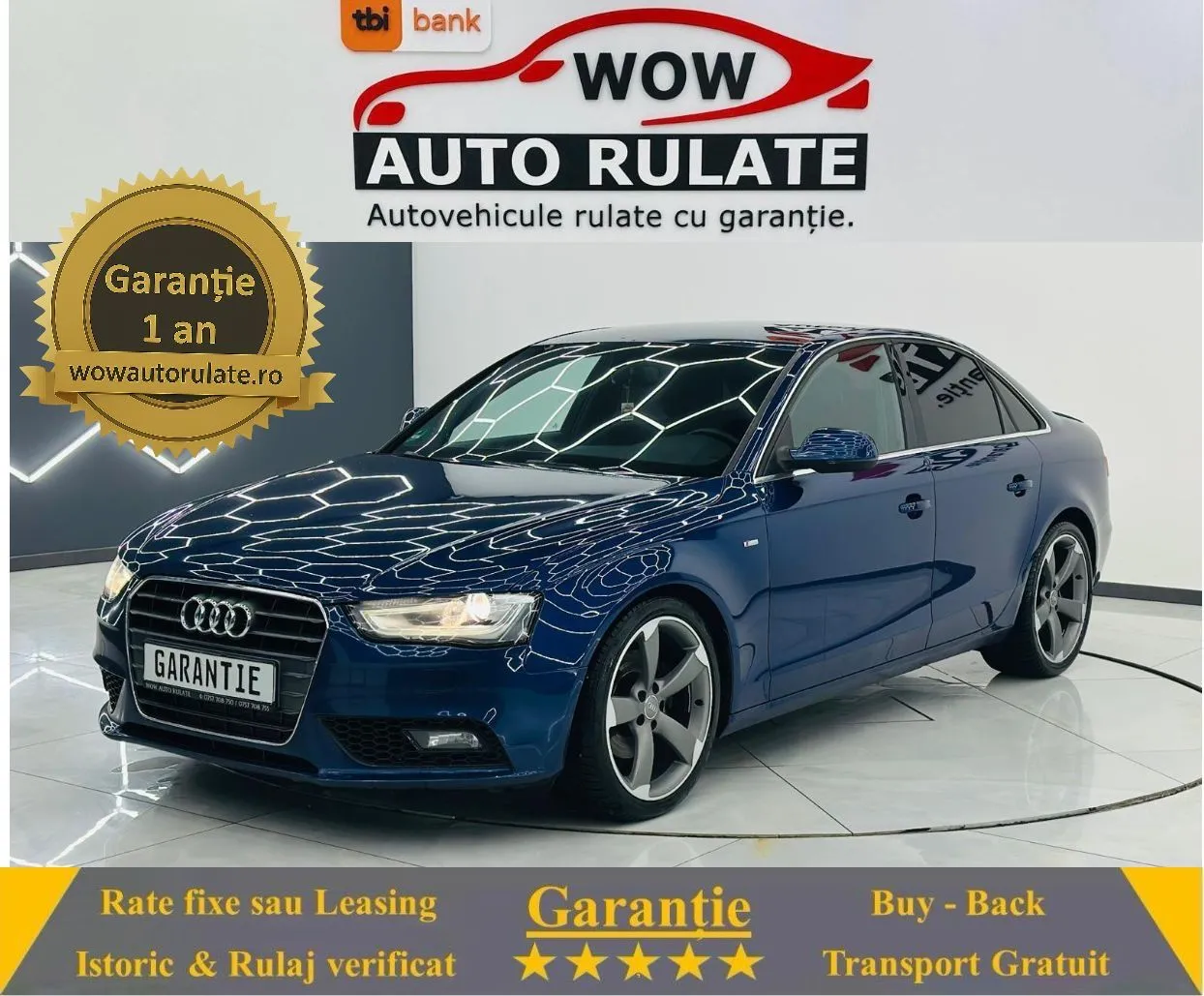 AUDI A4 2013 2.0D E5 Garantie 12 Luni Rate Avans 0 Doar cu Buletinul 2013 - WOW Auto Rulate