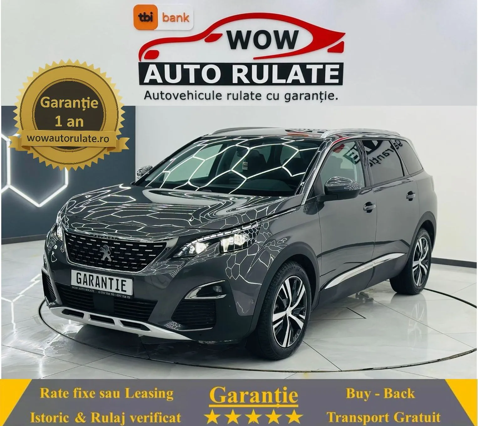 PEUGEOT 5008 2019 1.5D E6 7 Locuri Garantie 12 Luni Rate Avans 0 Doar Cu Buletinul 2019 - WOW Auto Rulate