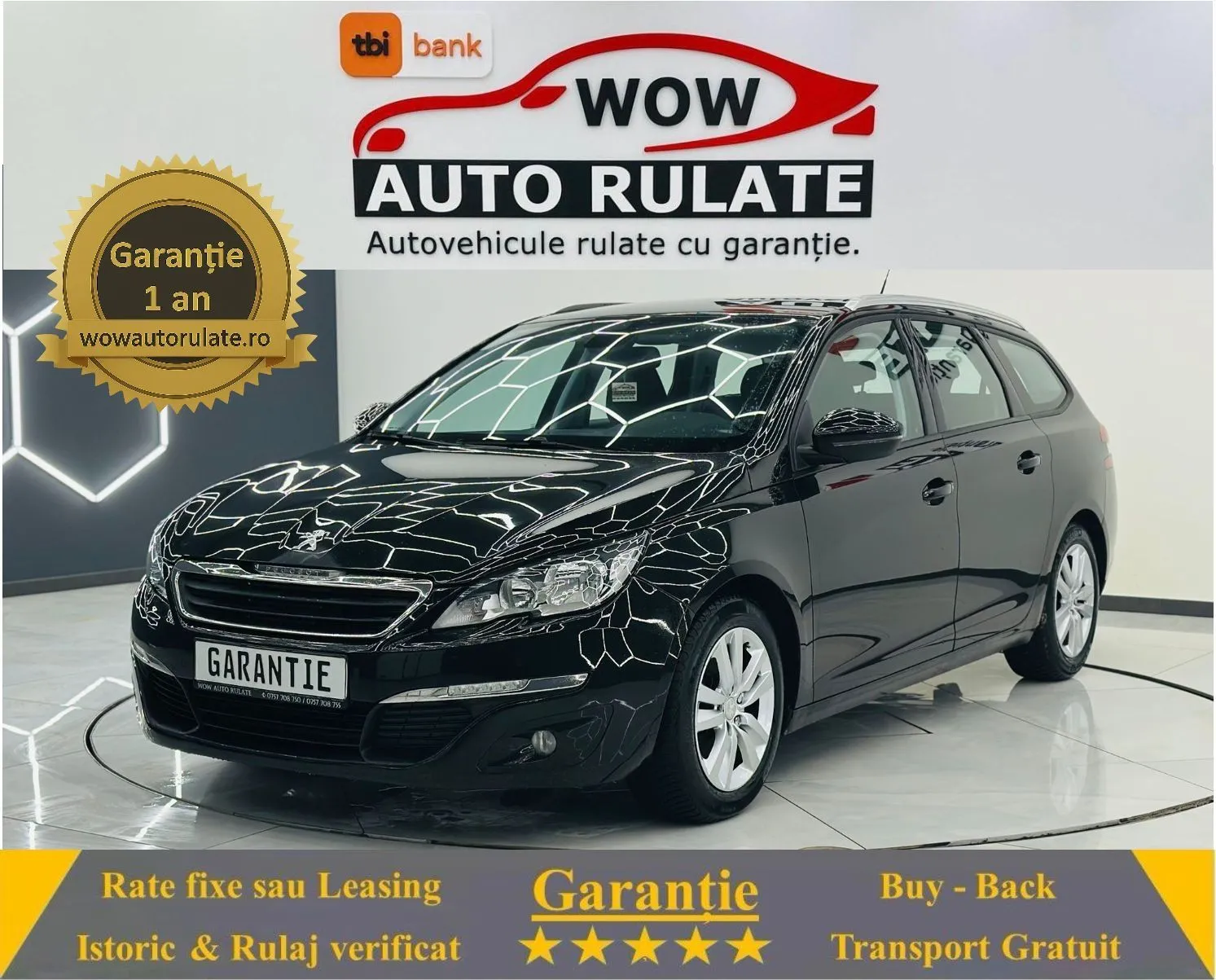 PEUGEOT 308 2014 1.6D E5 Garantie 12 Luni Rate Avans 0 Doar Cu Buletinul 2014 - WOW Auto Rulate