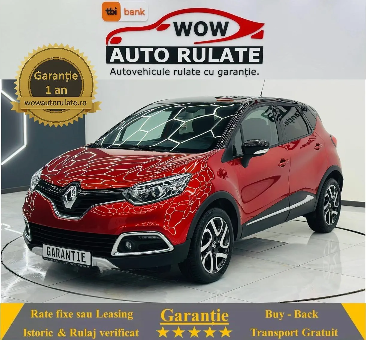 RENAULT CAPTUR 2017 1.5D E6 Garantie 12 Luni Rate Avans 0 Doar Cu Buletinul 2017 - WOW Auto Rulate