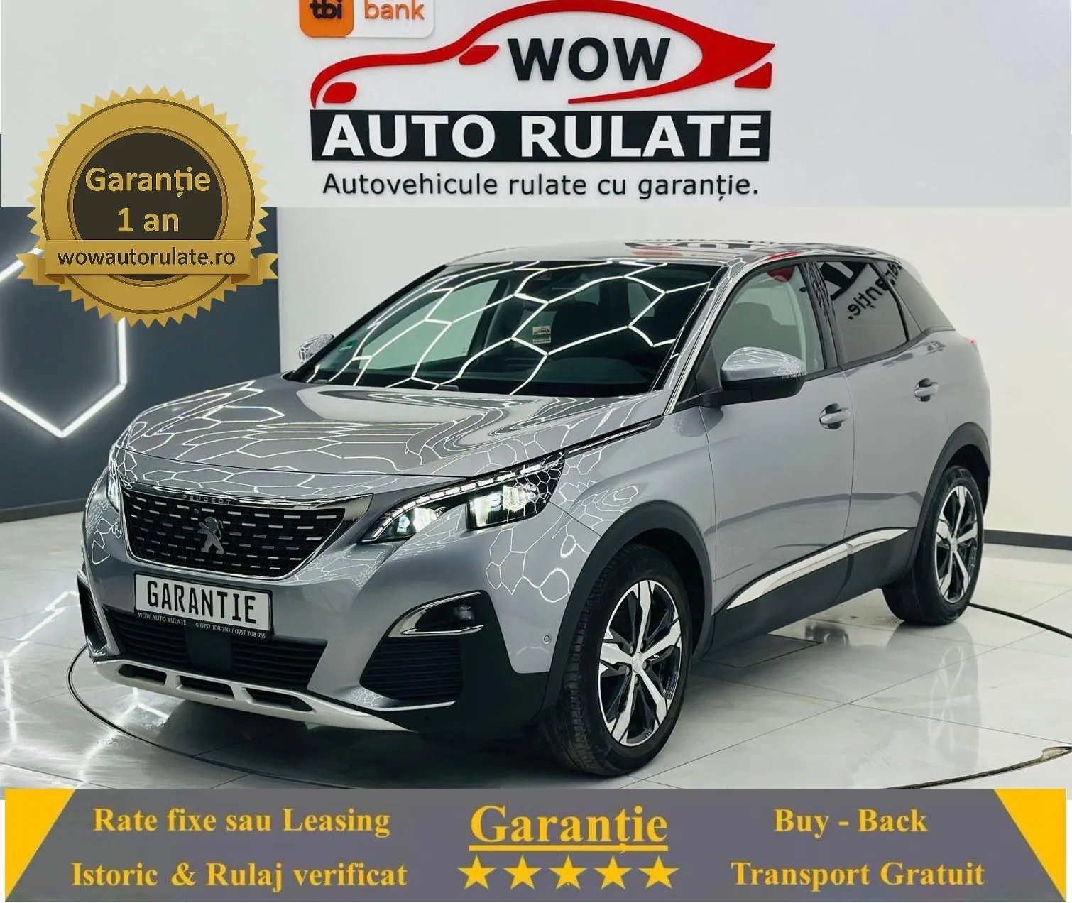 PEUGEOT 3008 2017 1.2i E6 Garantie 12 Luni Rate Avans 0 Doar cu Buletinul 2017 - WOW Auto Rulate